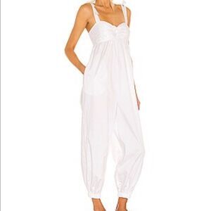 AIIFOS Emma Poplin Tie-Shoulder Jumpsuit White